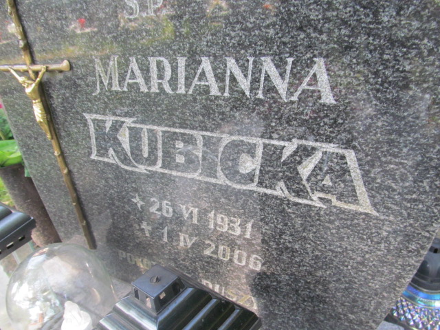 Marianna Kubicka 1931 Stepnica - Grobonet - Wyszukiwarka osób pochowanych