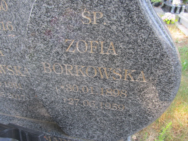 Zofia Borkowska 1931 Stepnica - Grobonet - Wyszukiwarka osób pochowanych